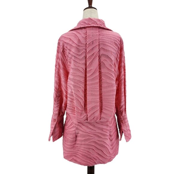The Attico Womens 2/4 Dress Pink Silvye Zebra Print Fil Coupe Minidress Shirt - Picture 5 of 10
